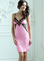 Яркая сорочка атласная с кружевом. Laete.