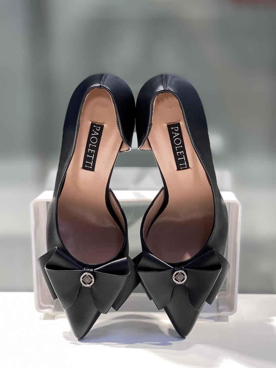 Модные туфли с бабочкой черного цвета. Стильная женская обувь. - фото 2 - id-p115484138