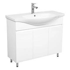 Шкаф "UNO" 80 (WHITE GLOSS) - в комплекте с умыв. "LILA" 80X45 CM 082400-