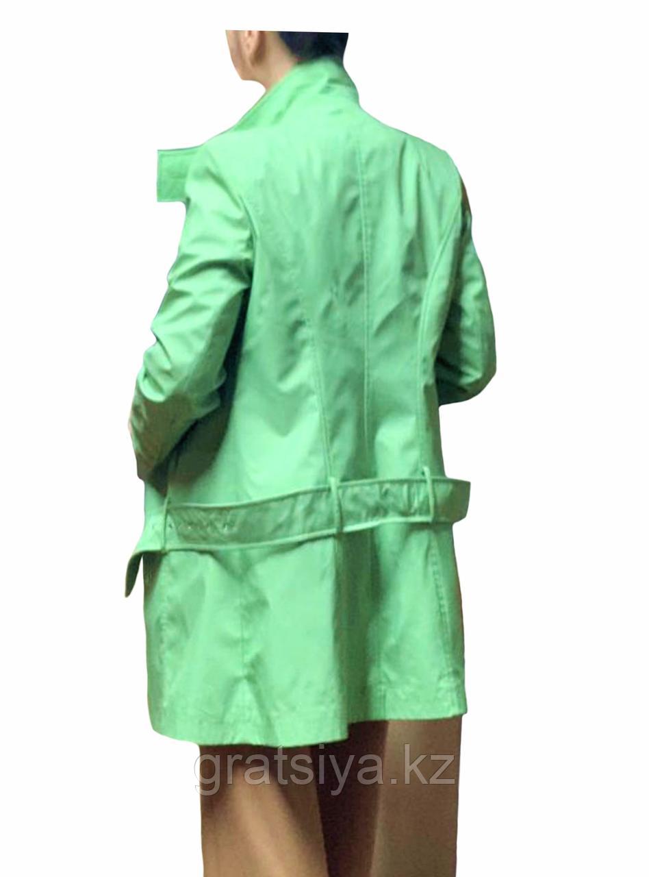 Удлиненная Куртка Ветровка Зеленая Весна Осень - фото 5 - id-p115484296