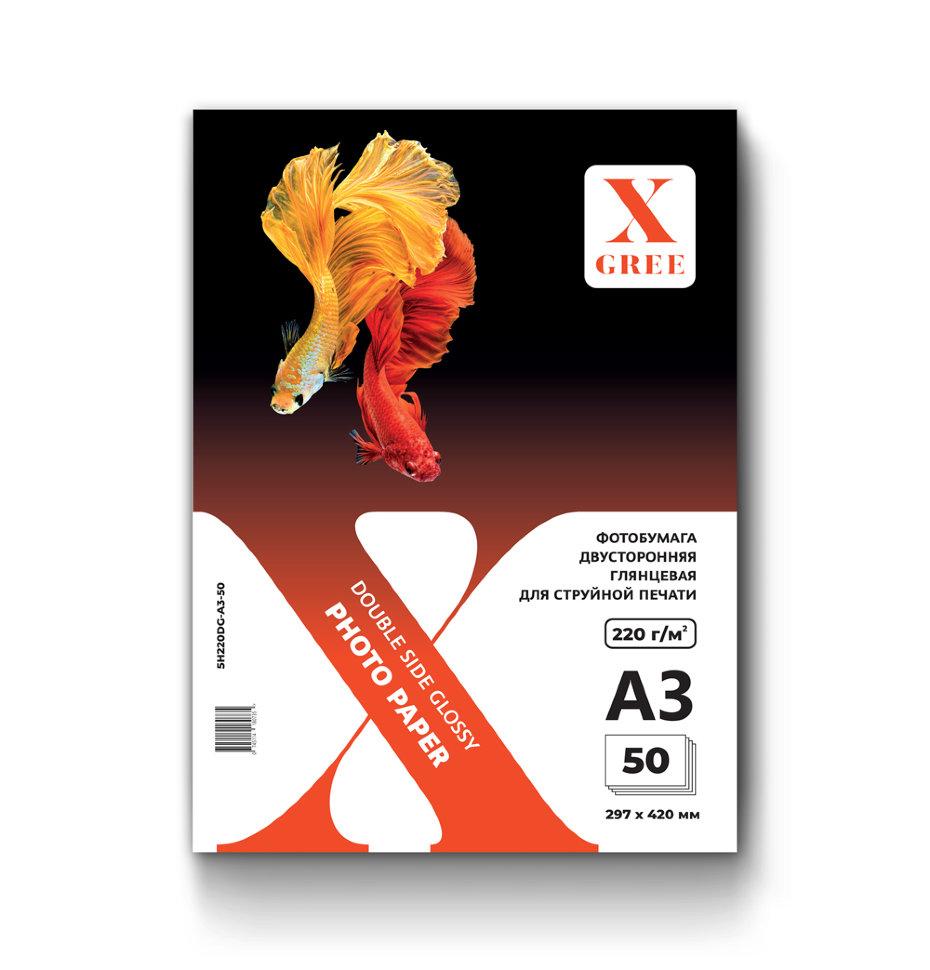 Фотобумага для струйной печати X-GREE Глянцевая Двусторонняя A3/50л/220г - фото 1 - id-p115484326