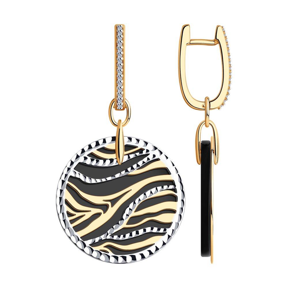 Серьги из серебра с агатами и фианитами  93-321-01671-2, фото 1