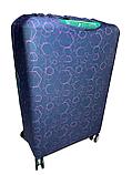 Чехол на средний пластиковый дорожный чемодан на 4-х колёсах. Высота 62(без колёс) см, ширина 42 см, глубина 2, фото 2