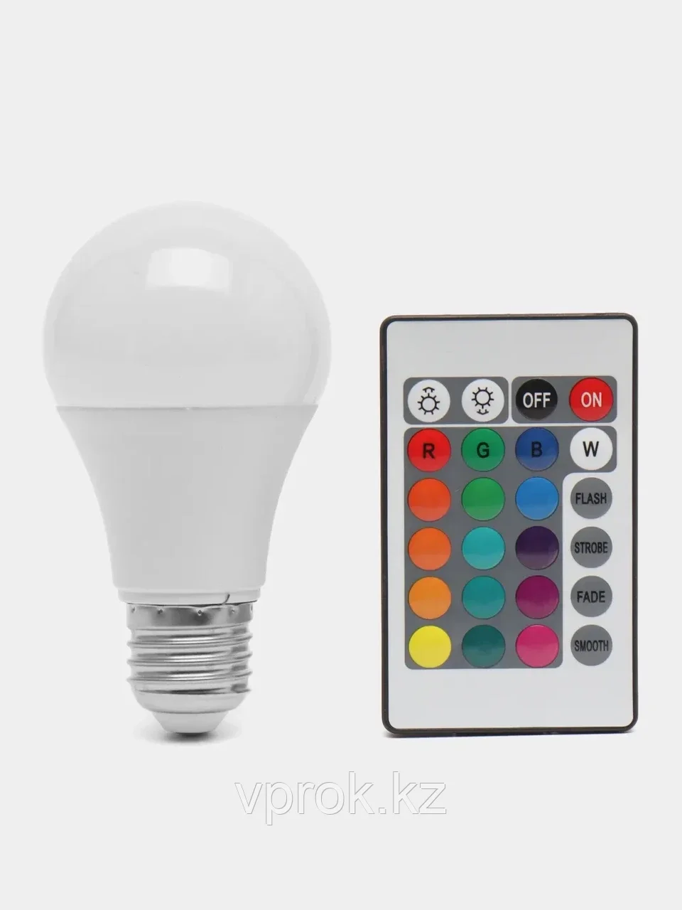 Светодиодная многоцветная лампочка LED RGB с пультом управления E27 9 Вт - фото 2 - id-p115487212