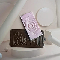 Форма силиконовая для шоколада "Шоколадная плитка роза" 15*7,5см