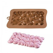 Форма силиконовая для шоколада "Шоколадная плитка сердца 3d"