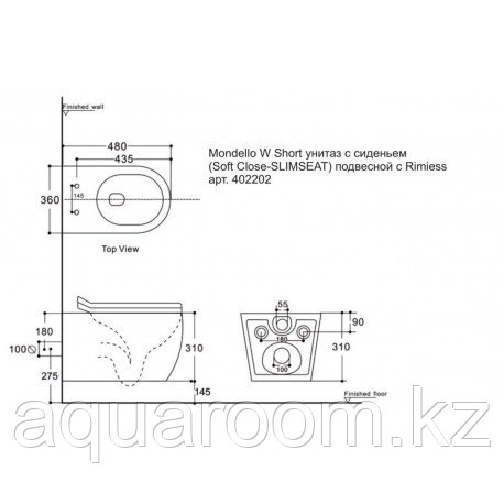 Унитаз с сидением (Soft Close-SLIMSEAT) Infatti Mondello W Short 2.0 подвесной с Rimless (402263) - фото 2 - id-p115499123