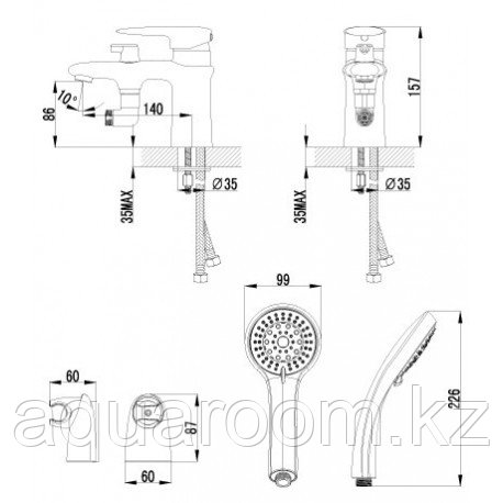 Смеситель врезной для ванны LEMARK LM 4415 C STATUS (Чехия) - фото 2 - id-p115500123