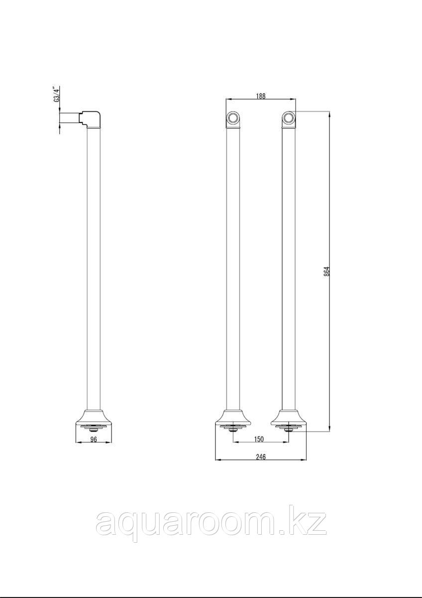 Комплект колонн для напольного подключения смесителя, бронза. LEMARK LM 8565 B - фото 2 - id-p115498297