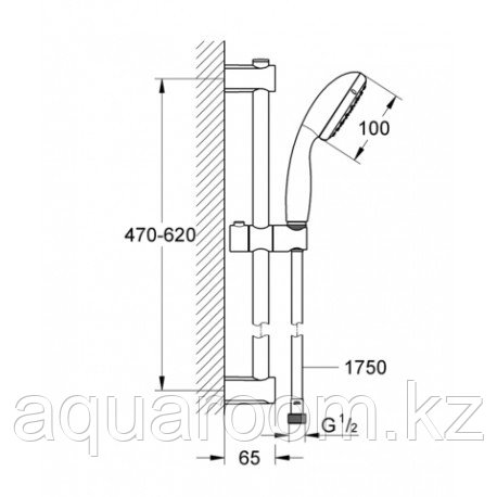 ДУШЕВОЙ ГАРНИТУР GROHE VITALIO START 100, 27942000 - фото 2 - id-p115501182