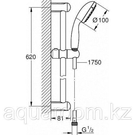 Душевая стойка/штанга для ванны и душа GROHE 27853001 Tempesta New - фото 2 - id-p115501185