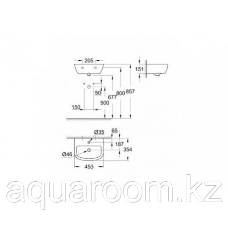 Мини-раковина подвесная 45 GROHE 39424000 Bau Ceramic (Германия) - фото 2 - id-p115502147