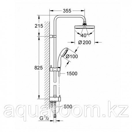 Душевая система GROHE 27389001 Tempesta New 200 - фото 2 - id-p115501203