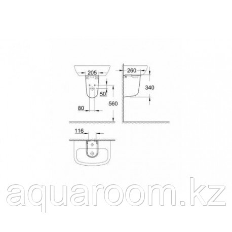 Полупьедестал для раковины GROHE 39426000 Bau Ceramic (Германия) - фото 2 - id-p115499292