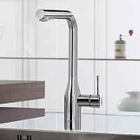 Смеситель для кухни GROHE Essence+ с высоким изливом и выдвижной лейкой, хром (30270000)