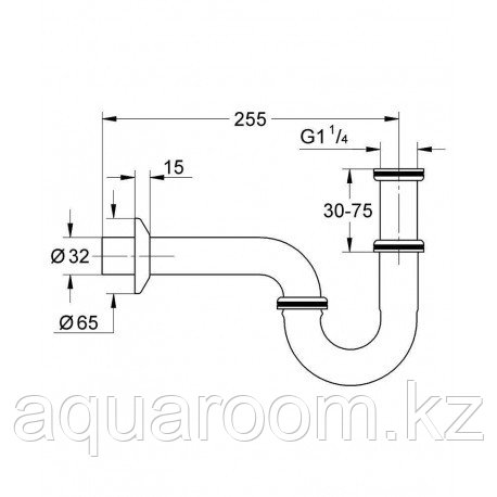 Сифон для раковины 32 мм, металл GROHE 28947000 - фото 2 - id-p115502208