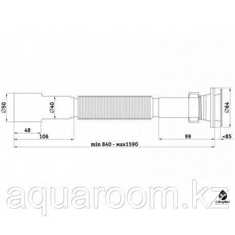 Сифон гофрированный удлин. 1 1/4х40/50 G 216 - фото 2 - id-p115502209