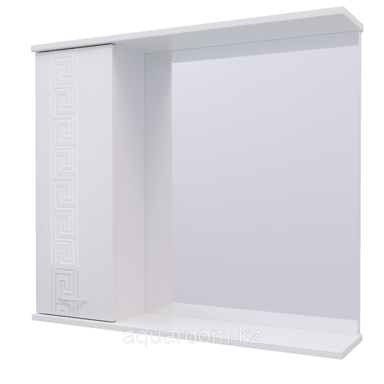 Шкаф навесной, 1 дверь + зеркало, 700, коллекция (Афина, Основной, Белый снег, Молочный глянец) - фото 1 - id-p115499433