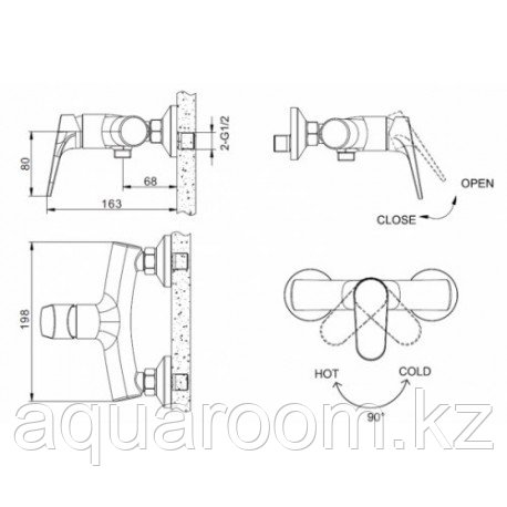 Смеситель для душа без излива BRAVAT F 9191238 CP-01-RUS ELER (BY DEITSCHE) - фото 2 - id-p115500381