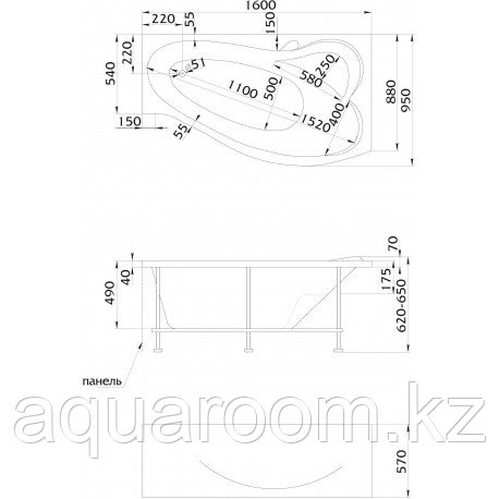 Ванна акриловая Marka One GRACIA 160x95 R/L (Россия) - фото 8 - id-p115499482