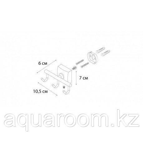 Крючок тройной для ванной комнаты FIXSEN KVADRO FX-61305С (ЧЕХИЯ) - фото 2 - id-p115501571