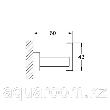 Крючок одинарный Grohe Essentials cube 40511001 - фото 2 - id-p115501591