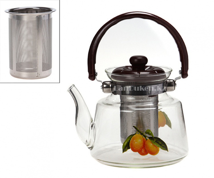 Заварочный стеклянный чайник для чая и кофе 600 ml (Cofee and tea), заварной чайник, чайник для плиты - фото 2 - id-p14653400