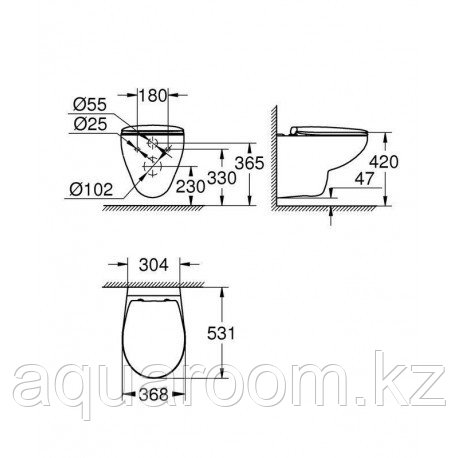 Набор AlcaPlast+Grohe 5в1 K 21100601: инсталляция Sadromodul с кнопкой Alca, унитаз с сиденьем и гиг.душ - фото 3 - id-p115500662