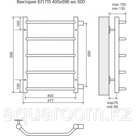 Полотенцесушитель Виктория П5 400х596 Терминус"" - фото 3 - id-p115499749