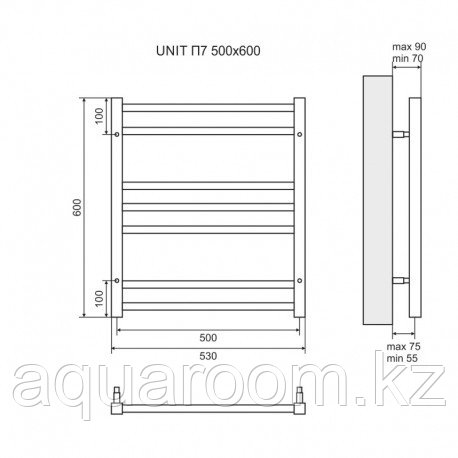 Полотенцесушитель водяной Lemark Unit LM 45607 П7 500x600 - фото 3 - id-p115499780