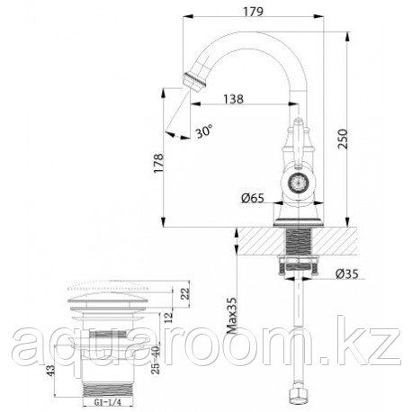 Смеситель для умывальника монолитный LEMARK LM 6707 RG SPARK (Чехия) - фото 2 - id-p115499804