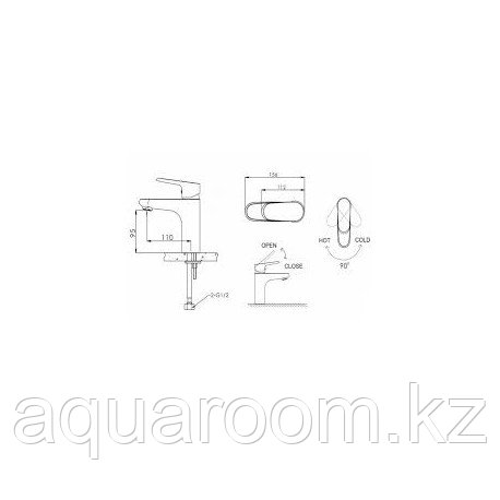 Смеситель для ванной комнаты на раковину BRAVAT F 1105161 C PURE (BY DEITSCHE) - фото 2 - id-p115500769