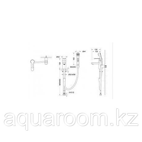 Смеситель для ванной комнаты на раковину с гигиеническим душем BRAVAT F 13783 C-3 STREAM (BY DEITSCHE) - фото 2 - id-p115500771