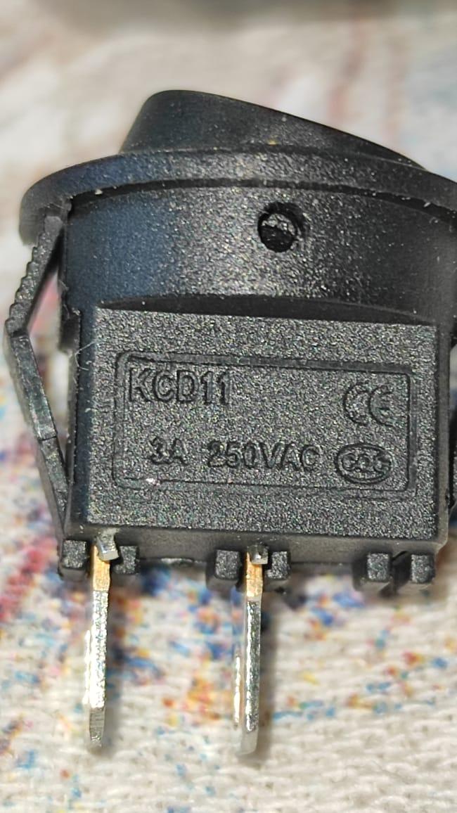 Выключатель 15мм 2 контакта KCD1 ON-OFF без подсветки черного цвета 220v/3A - фото 3 - id-p115502769
