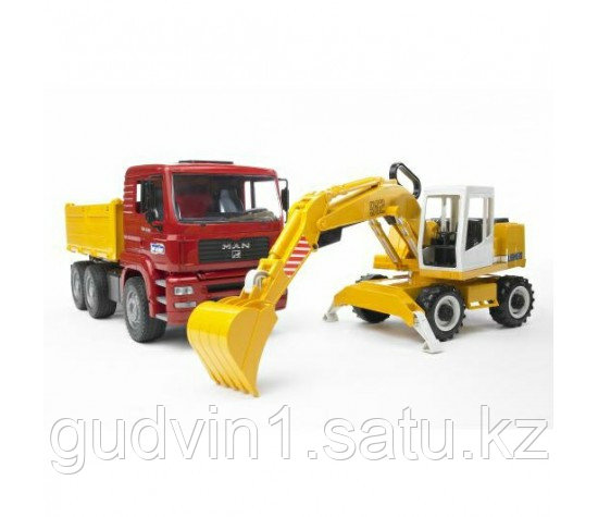 Самосвал MAN с колёсным экскаватором Liebherr Bruder (Брудер)02-751