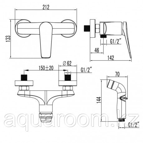 Гигиенический душ Lemark Bronx LM 3718 BL - фото 3 - id-p115499940