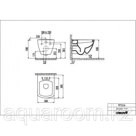 Унитаз подвесной Creavit TP326-11CB00E-0000(Турция) - фото 3 - id-p115501957