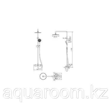 Душевая система для ванны и душа с термостатом BRAVAT F 639114 C-A2-RUS Waterfall (Германия) - фото 2 - id-p115500966