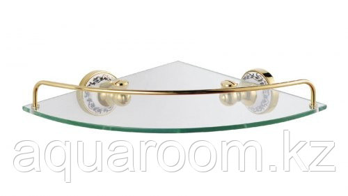 Полка стеклянная угловая для ванной комнаты FIXSEN BOGEMA GOLD FX-78503AG (ЧЕХИЯ) - фото 1 - id-p115501992