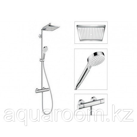 Душевая стойка Hansgrohe Crometta Е 240 1jet Showerpipe 27271000 240 мм (хром) с термостатом - фото 3 - id-p115501045