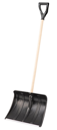 Лопата для уборки снега пластиковая, 470х350х1410 мм, деревянный черенок, Россия// Сибртех, фото 2