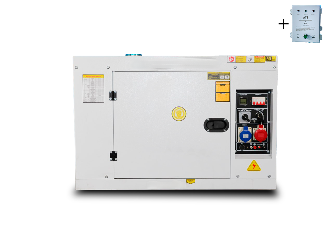 Дизельный генератор 10 кВт однофазный в кожухе с АВР - фото 1 - id-p108624442