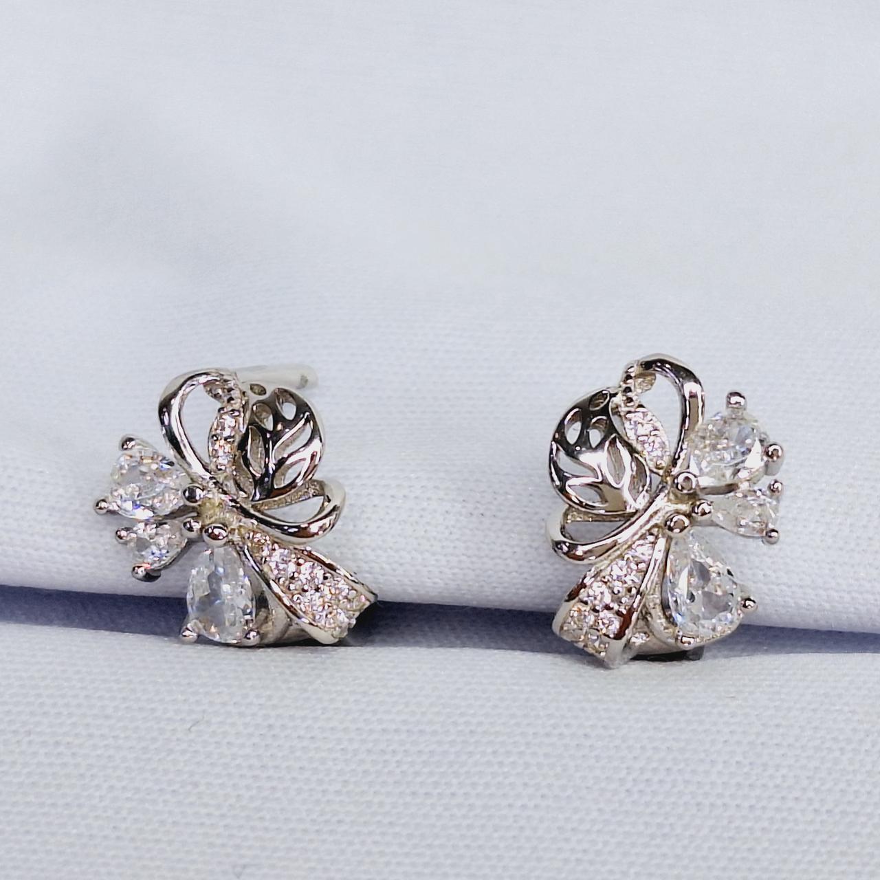 Серьги из серебра с фианитами  L440, фото 1