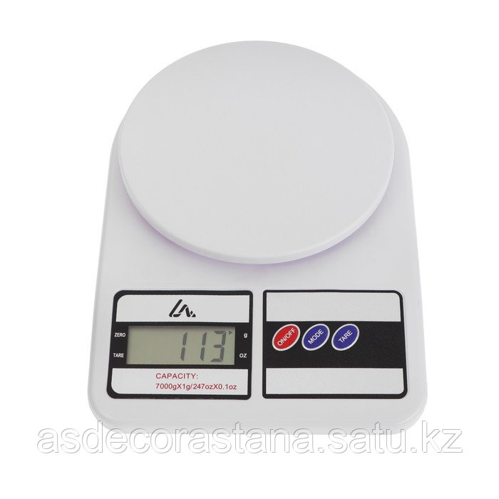 Весы кухонные Luazon LVK-704, электронные, до 7 кг, белые - фото 1 - id-p115507489