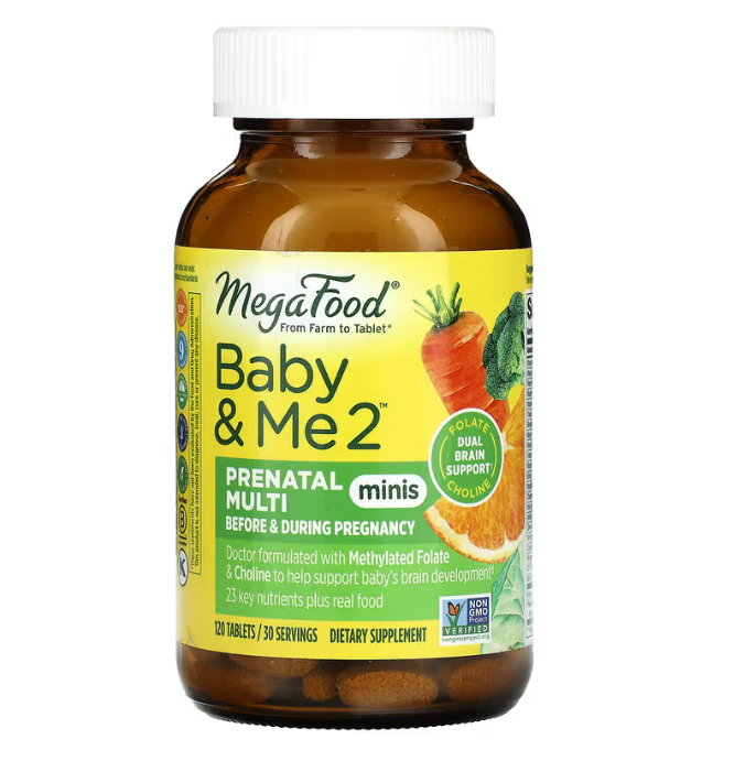MegaFood, Baby & Me 2, мультивитамины для беременных, 120 таблеток, фото 1