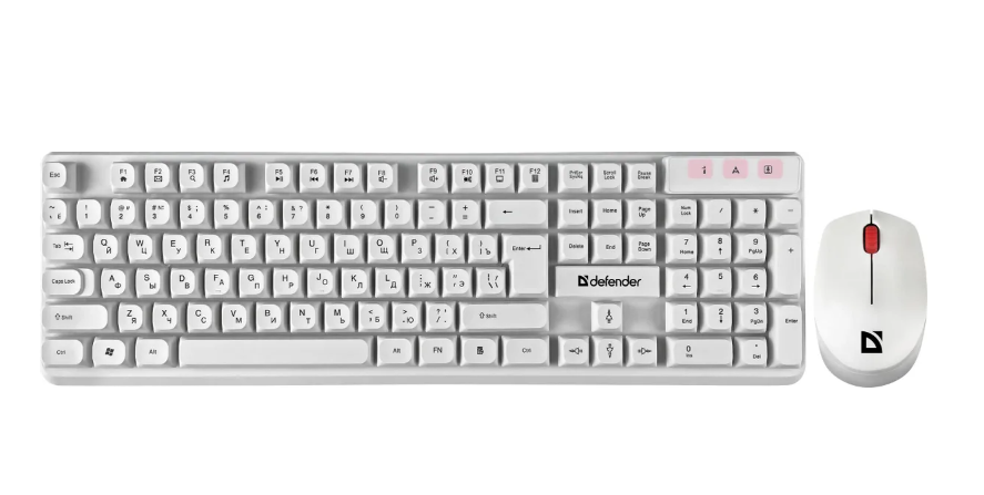 Комплект клавиатура + мышь Defender Milan C-992 белый - фото 2 - id-p115507896