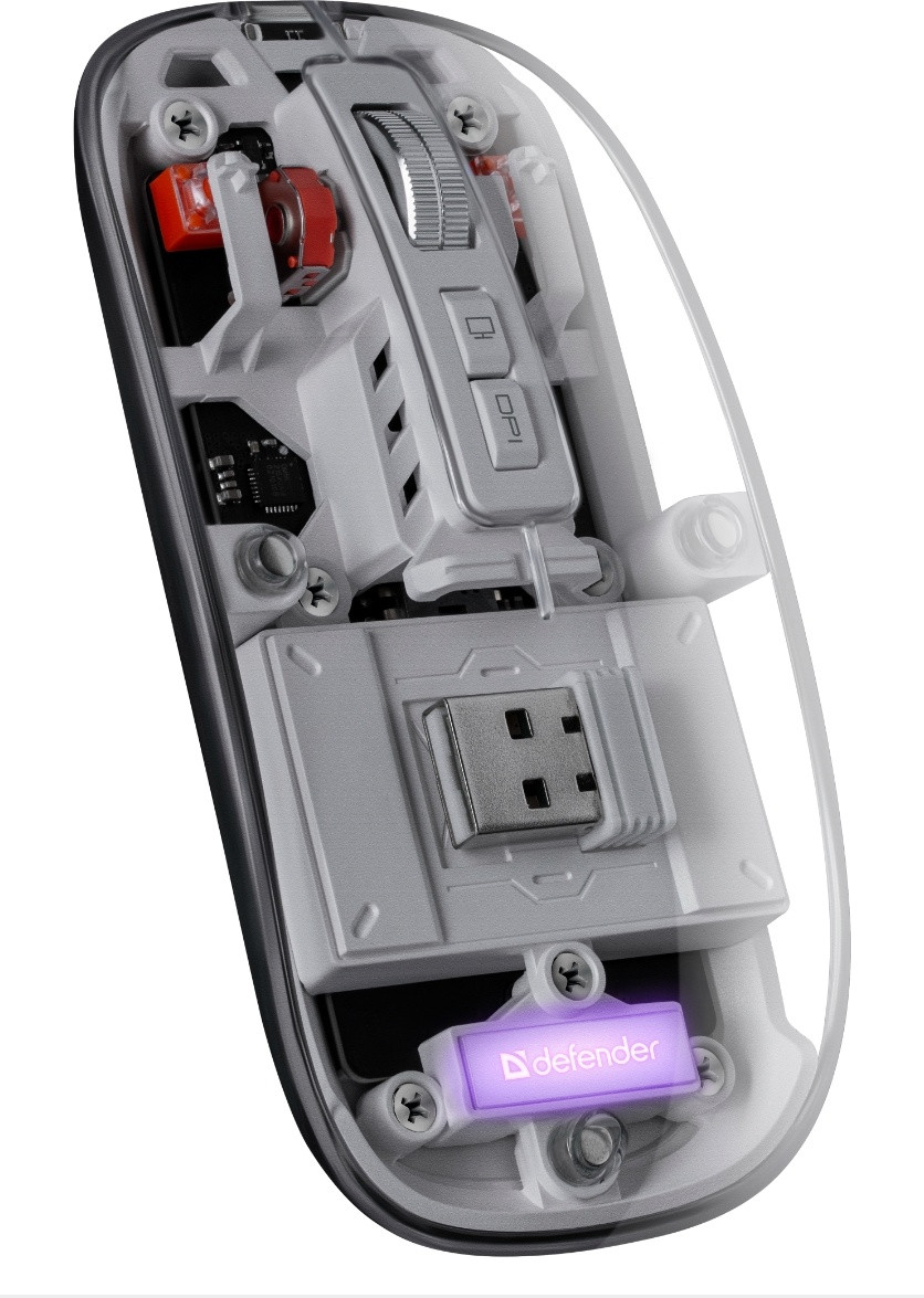 Мышь беспроводная Defender Ixes MM-999 прозрачная, фото 1
