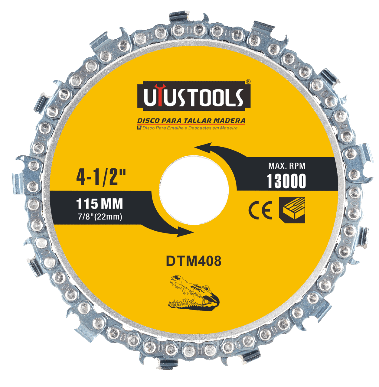 Диск отрезной по дереву для УШМ UYUSTOOLS DTM413, 13 цепных ножей, 115х22х1,2 мм
