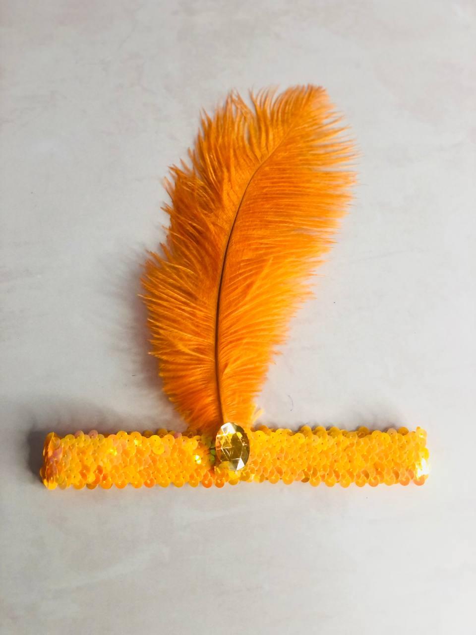 Повязка с пером в стиле Гэтсби оранжевая - фото 2 - id-p115509344