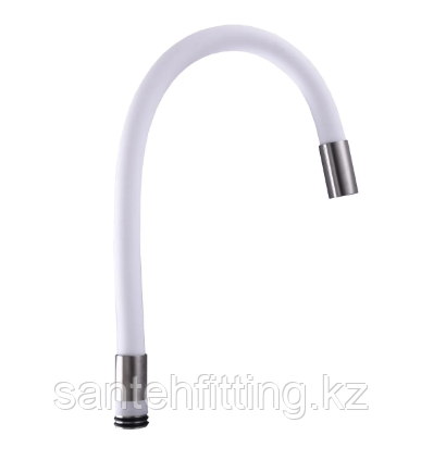 Запчасти к смесителю гибкий гусак цветной литая голова БЕЛЫЙ *, фото 1